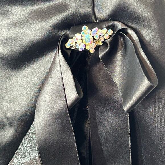 Vintage 80s Jessica McClintock Gunne Sax Black Strapless Mini Dress 7/8 - Picture 7 of 11